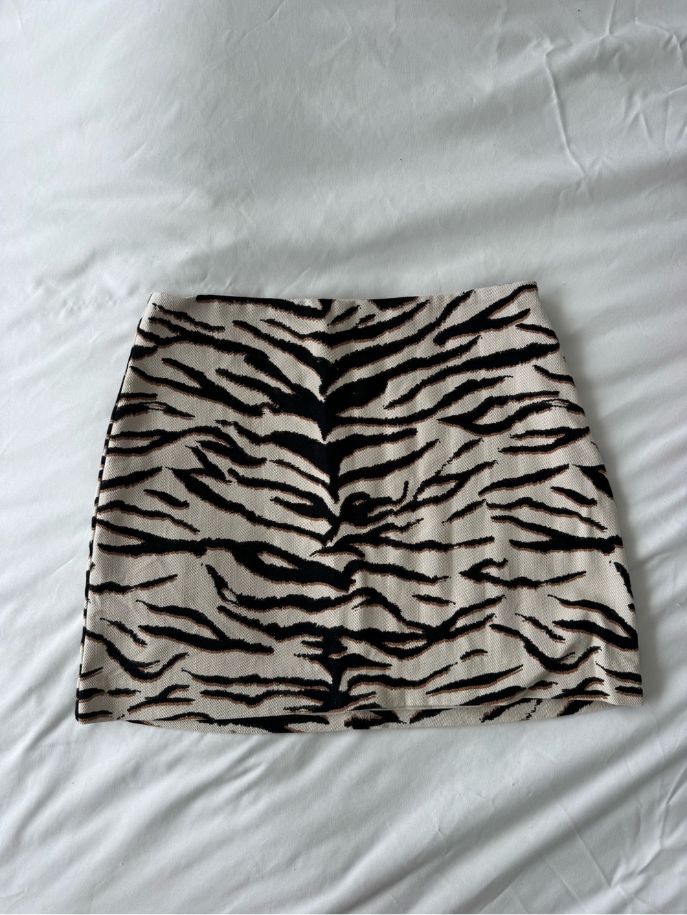 H&M Tiger Animal Print Mini Skirt - Black and Cream